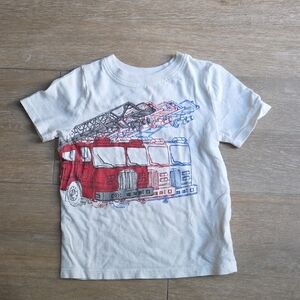 Old Navy Kids Fire Truck Tee - White and Red
